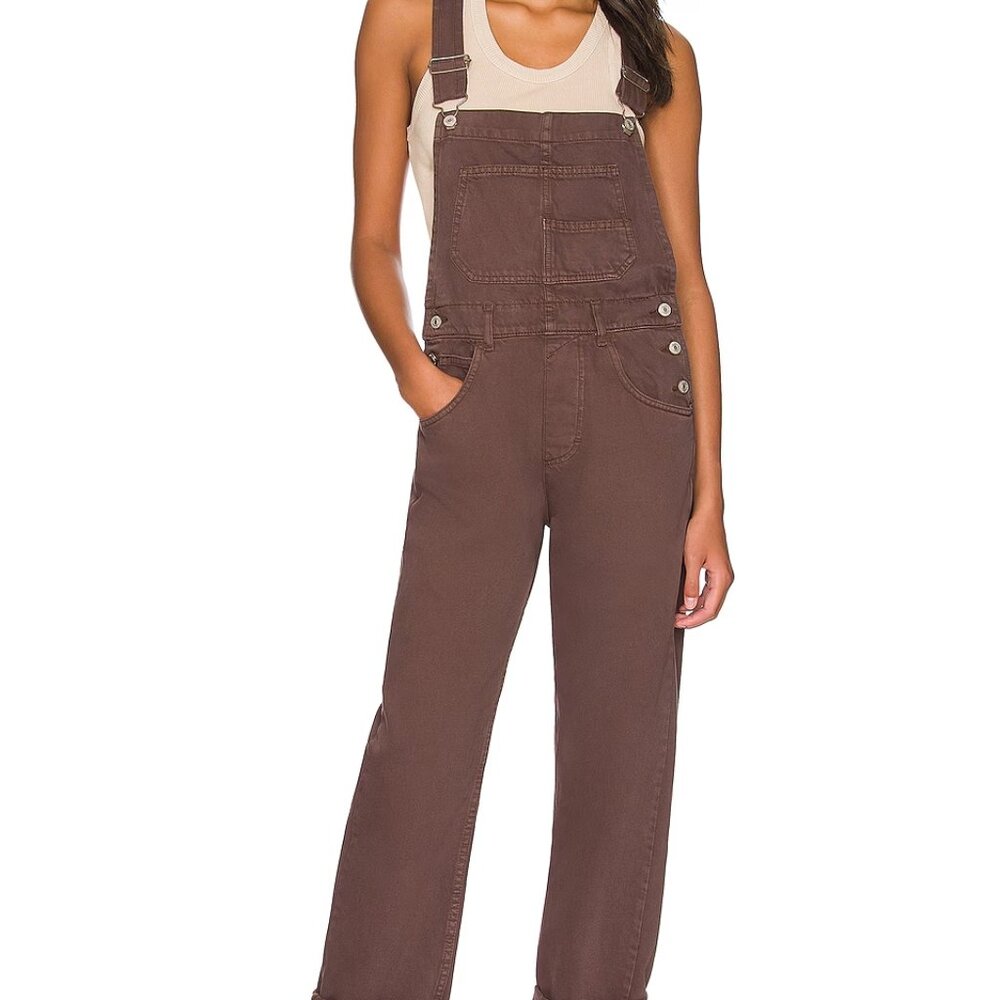 We The Free Ziggy Denim Overalls Mocha Brown Size XS